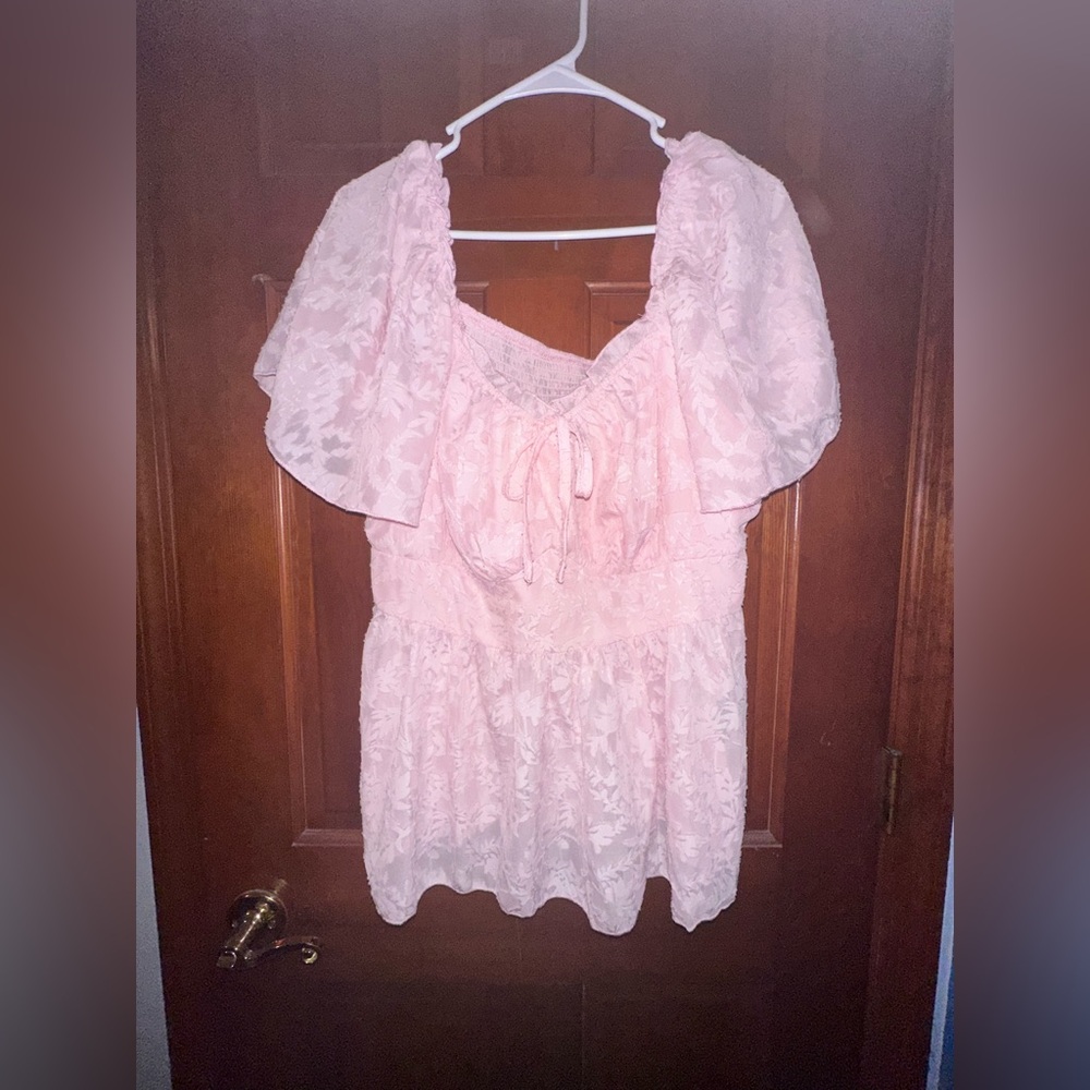 SHEIN Pink Lace Blouse